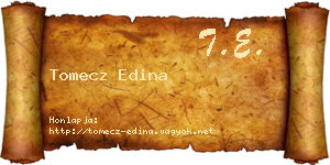 Tomecz Edina névjegykártya