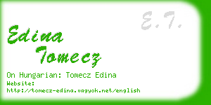 edina tomecz business card